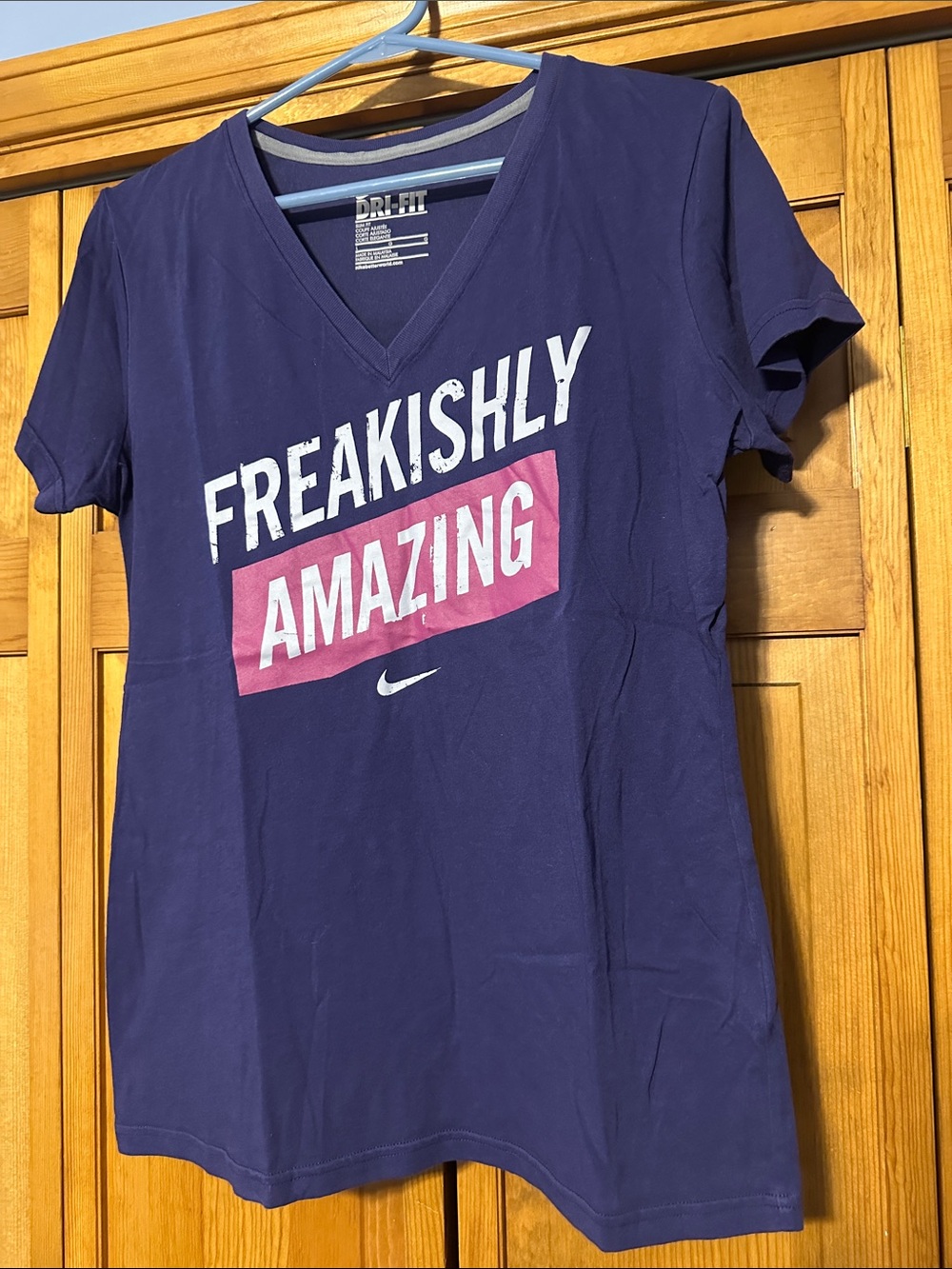 Nike Women’s Purple V-Neck 'Freakishly Amazing' Graphic Tee